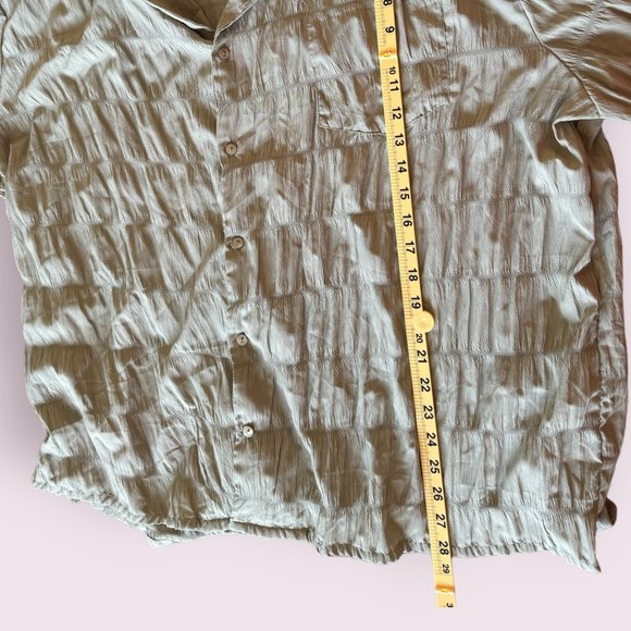 ASOS | Men’s | COLLUSION Textured Relaxed Short Sleeve Shirt in Khaki | Size: L - Picture 7 of 9